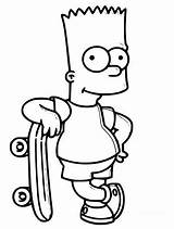 Bart Skateboard sketch template