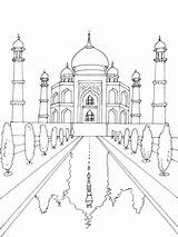 Taj Mahal Inde Coloriage Coloriages Dessin Colorier Mewarnai Geographie Palais Monumentos Gulli Getdrawings Imprimer Pintando Viaja Alrededor Numéroté Croquis Architecturaux sketch template