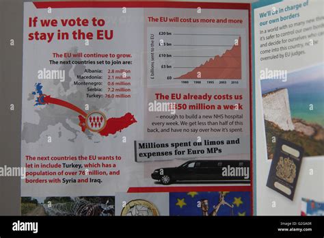 vote leave campaign leaflet   months eu referendum stock photo alamy