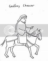 Coloring Chaucer Geoffrey Literary Figures Old 1400 Poet 1343 British Name sketch template