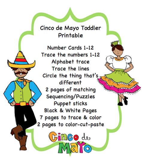 cinco de mayo toddler printable preschool printables