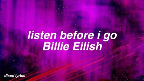 listen    billie eilish lyrics youtube