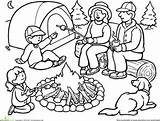 Camping Coloring Family Pages Trip Education Color sketch template