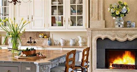 heartwarming kitchens  fireplaces art   home french country kitchens country