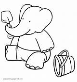 Coloring Pages Cartoon Babar Color Character Printable Sheets Kids Found sketch template