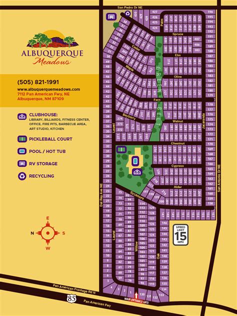 community map albuquerque meadows mobile home park nm