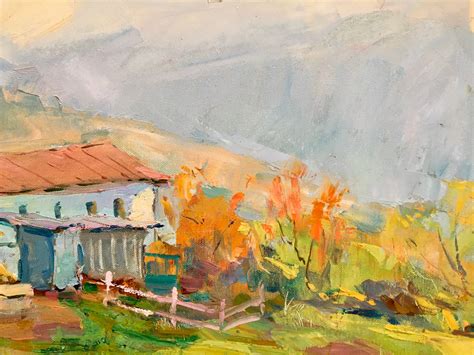original oil painting impressionist art piece rural landscape etsy