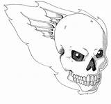 Skulls Flaming sketch template