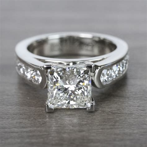 princess cut diamond engagement ring channel set
