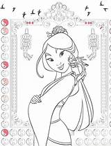Mulan Coloring Prinzessin sketch template