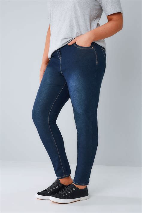 blue vintage 5 pocket skinny ava jeans plus size 16 to 32