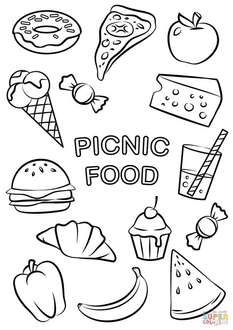 picnic food super coloring