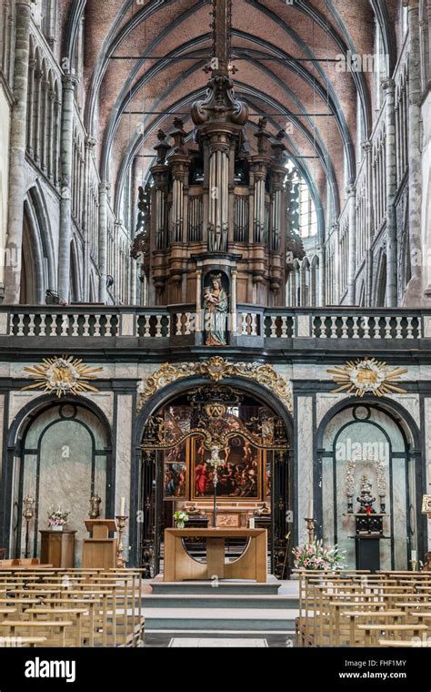 lady  mariastraat church bruges belgium stock photo alamy