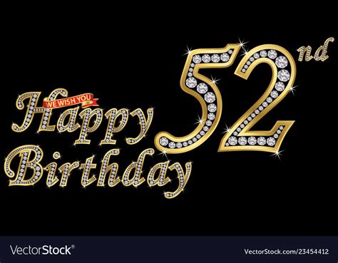 years happy birthday golden sign  diamonds vector image