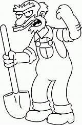Simpsons Willie Groundskeeper sketch template