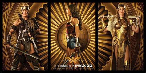 the ladies of wonder woman shine in new imax posters