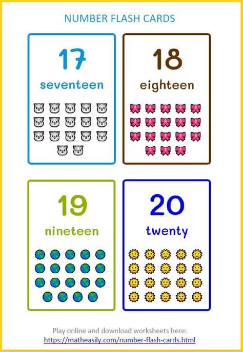 printable number cards    printable templates