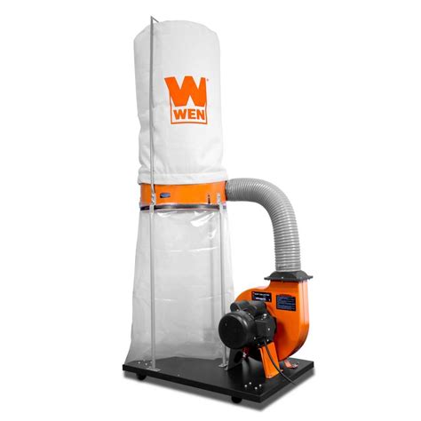 wen  cfm  amp  micron woodworking dust collector   gal collection bag  mobile