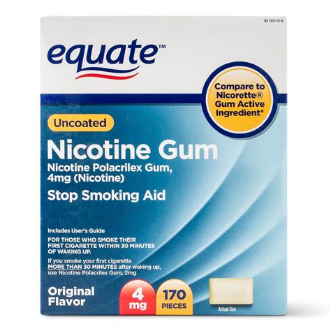 equate uncoated nicotine gum original flavor  mg  count