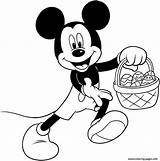 Mickey Easter Coloring Disney Pages Eggs Mouse Basket Printable sketch template