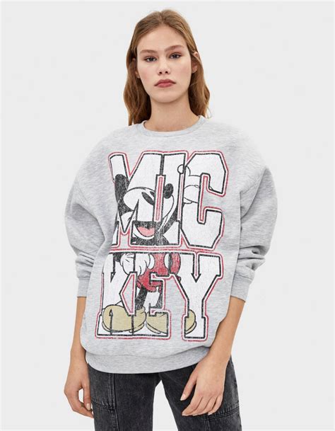 mickey mouse sweatshirt sweatshirts hoodies bershka united kingdom sweatshirt
