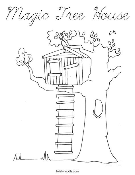 magic tree house coloring page cursive twisty noodle house
