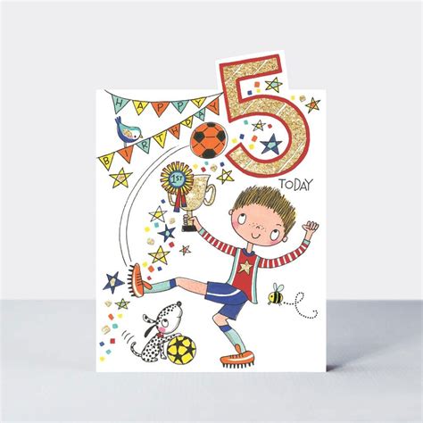 rachel ellen designs age 5 footballer card