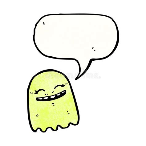 cartoon friendly ghost stock vector illustration  textured