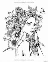 Coloring Pages Adults Girl Grown Book Adult Faces People Books Awesome Face sketch template