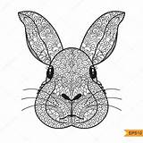 Konijn Lapin Antistress Volwassenen Zentangle Coloriage Rabbit Mandala Tete Konijnen Doodle Adulta Coniglio Coloritura Dirige Pages Liebre Downloaden Moeilijke Volwassen sketch template
