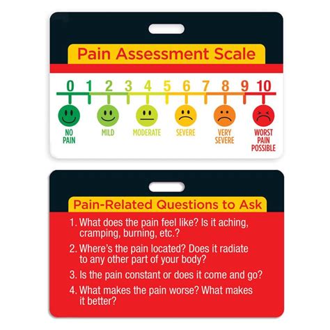 pain assessment scale laminated badge card positive promotions