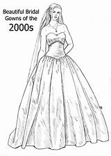 Coloring Pages Gown Dress Wedding Bridal Colouring Adult Princess Book Beautiful Fashion Series Color Disney Colorful Books Dresses Vintage Gowns sketch template