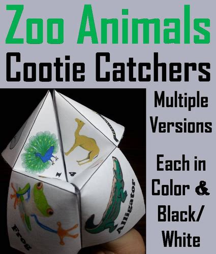 zoo animals cootie catchers animals catchers cootie zoo zoo