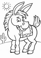 Coloring Donkey Pages Kids Printable sketch template