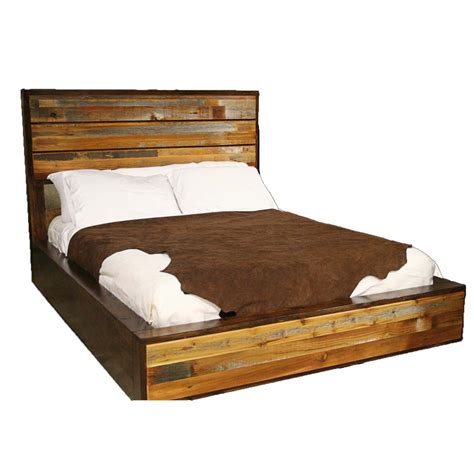 urban rustic barnwood platform bed king