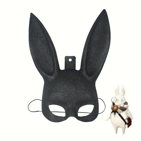 cute rabbit ears mask cosplay animal mask  face powder rabbit black rabbit mask props