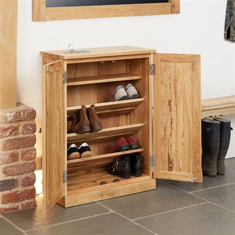 solid oak shoe storage cupboard mobel store