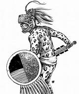 Jaguar Aztec Warrior Deviantart Tattoo Drawing Knight Guerreros Mayan Los Uniform Ever Looking Designs Mesoamerican Prehispanico Face sketch template