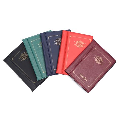 1pc classic hot neat book collecting coin holder pu leather 120 coin collection storage
