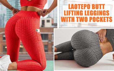 laotepo tiktok butt lifting cellulite leggings with pockets for women