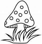 Champignon Mushroom Vecteur Herbe Toadstool Pilz Dans Grass Enfants sketch template