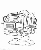 Coloring Truck Dump Pages Construction Printable Trucks Print Vehicles Cargo Kenworth Look Other Boys sketch template