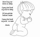 Prayer Coloring Lords Kid Kneeling Doing Kids sketch template