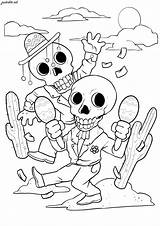 Muertos Disegni Skeletons Colorare Squelettes Adulti Malbuch Dansants Dansent Erwachsene Joyeux Justcolor Coloriages sketch template