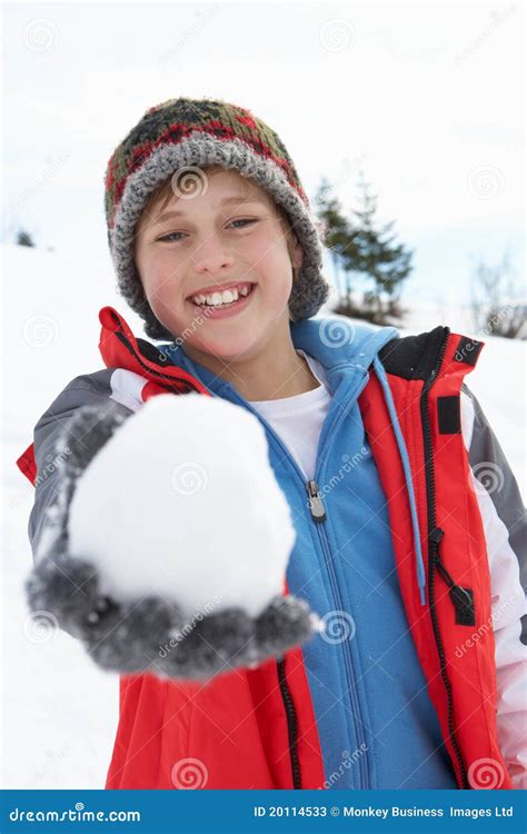 pre teen boy  winter vacation stock image image  camera outdoors