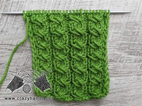 twisted cable knit rib stitch  pattern crazy hands