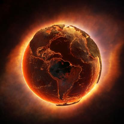 earth burning   global disaster stock photo  image