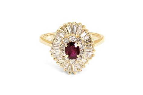 estate 14k gold genuine ruby and diamond ballerina ring save 1600
