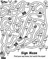 Maze Coloring Pages Sign Crayola Road Mazes Kids Activities Print Preschool Safety Worksheets Games Worksheet Monster Bible Signs Book Trip sketch template