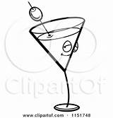 Martini Coloring Cartoon Clipart Vector Character Cory Thoman Outlined Pages Getcolorings Color sketch template